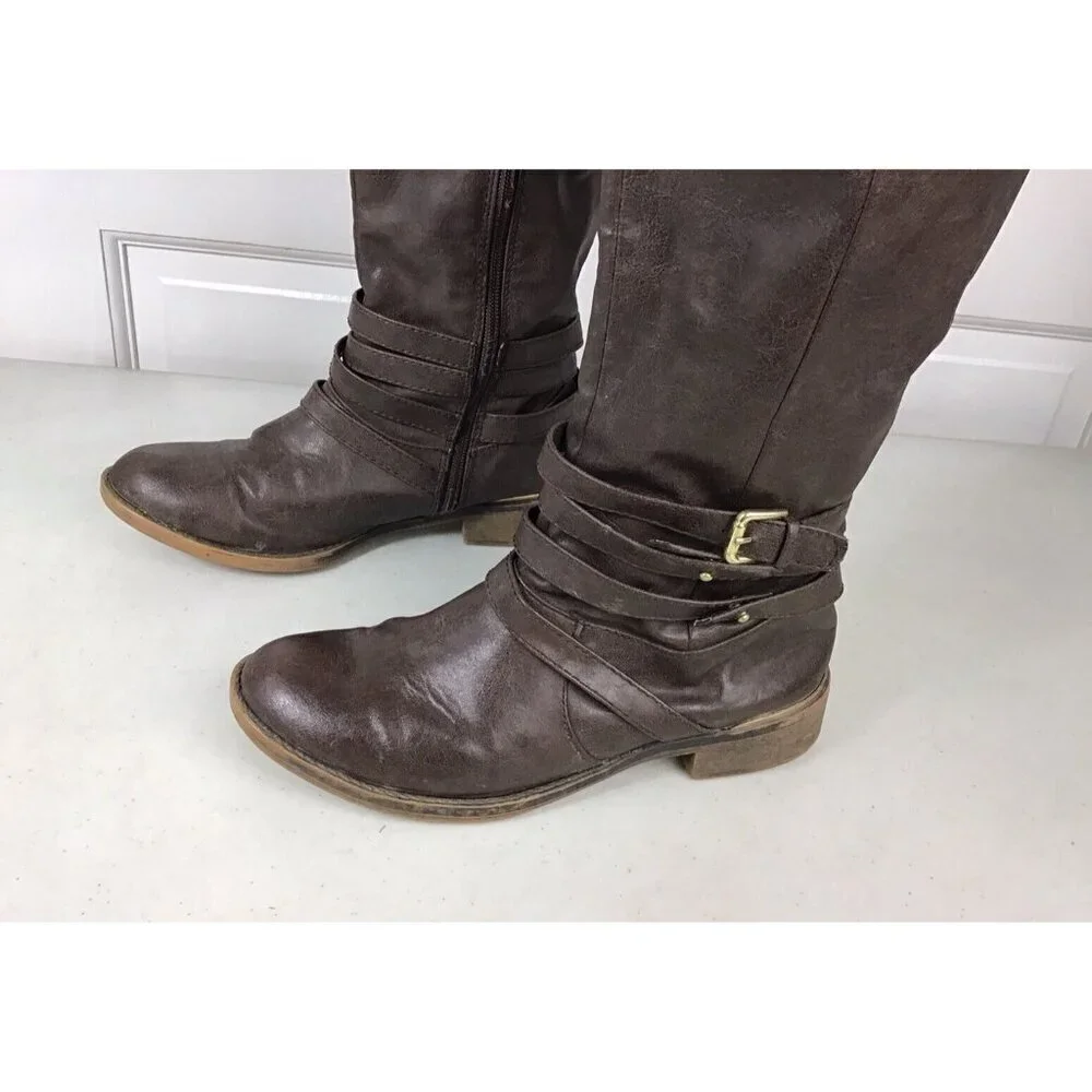 JUST FAB Boots Side Zipper Womens 7.5
